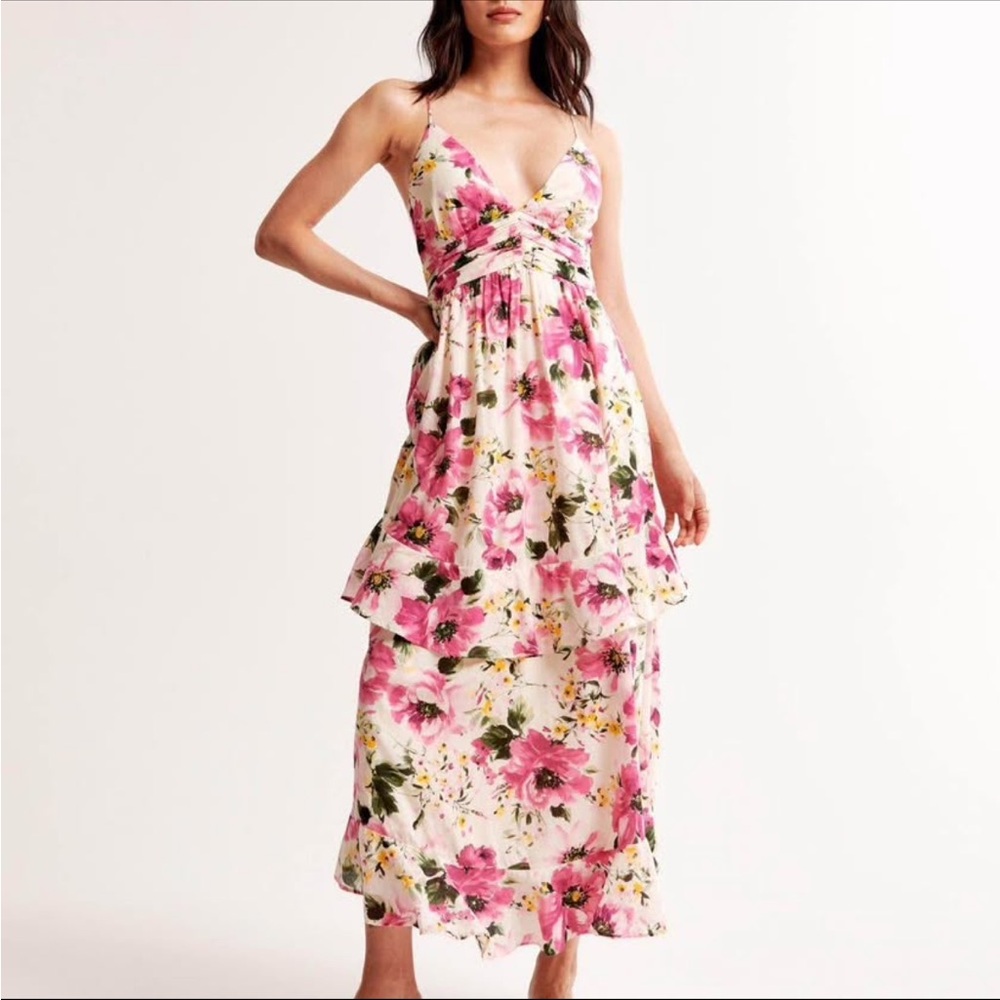A&F Tiered ruffle maxi dress